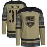 Authentic Arthur Kaliyev Camo Los Angeles Kings Military Appreciation Practice Jersey - Youth