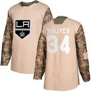 Authentic Arthur Kaliyev Camo Los Angeles Kings Veterans Day Practice Jersey - Men's