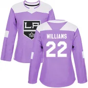 Authentic Tiger Williams Purple Los Angeles Kings Fights Cancer Practice Jersey - Women's