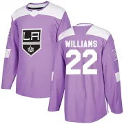 Authentic Tiger Williams Purple Los Angeles Kings Fights Cancer Practice Jersey - Youth