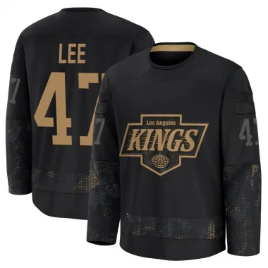 Premium Andre Lee Black Los Angeles Kings 2024 Military Appreciation Practice Jersey - Youth