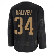 Premium Arthur Kaliyev Black Los Angeles Kings 2024 Military Appreciation Practice Jersey - Men's